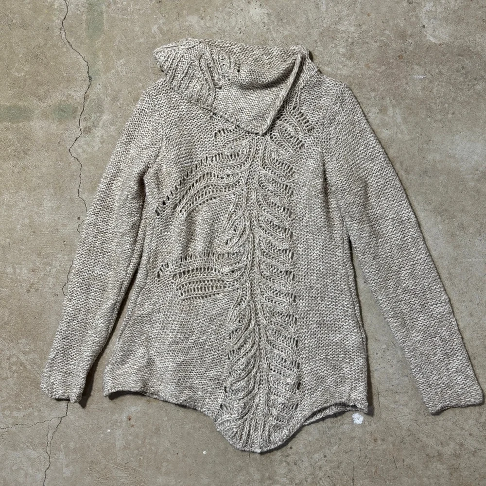 Anthropologie Moth Turtleneck Sweater Brown Beige Women’s Small Alpaca Blend - Picture 8 of 15